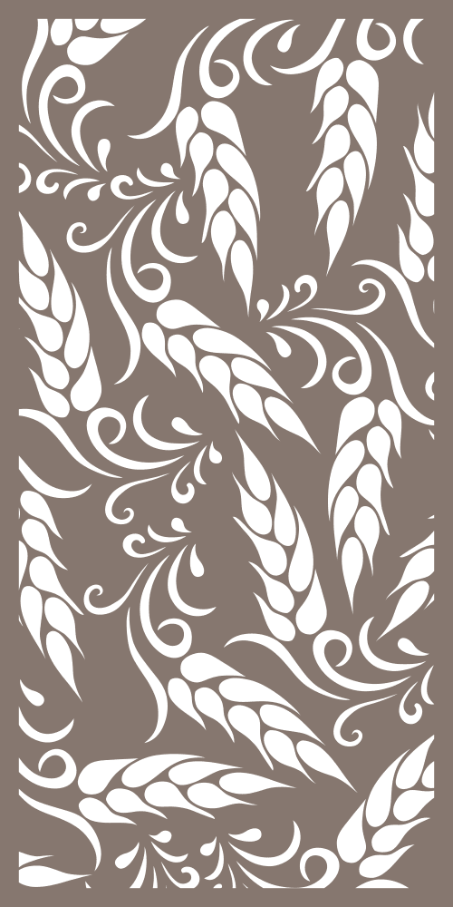 Wheat Stalks Decorative Laser Cut Screen Vector File