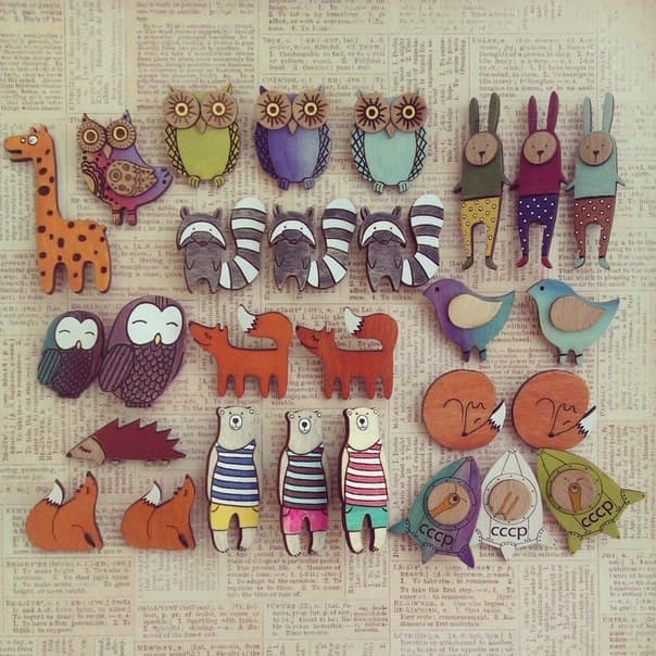 Whimsical Woodland Animal Pins Laser Cut Vector File