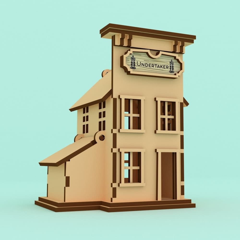 Rompecabezas 3D Casa Funeraria del Lejano Oeste DXF SVG