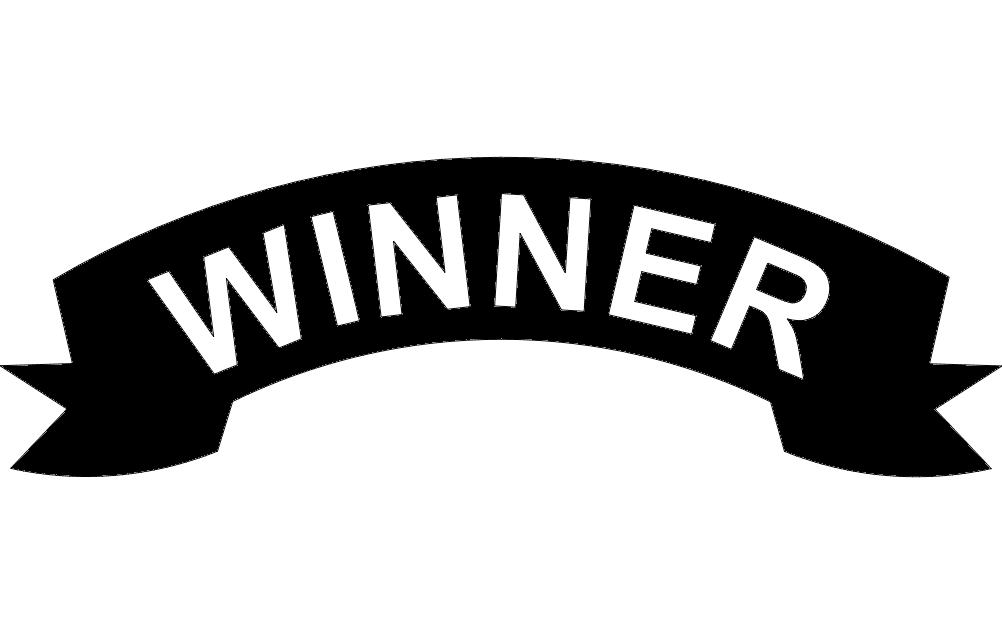 Winner Ribbon Banner Vector Design for Laser Cutting DXF
