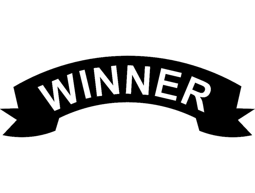 Winner Ribbon Banner Vector File for Laser Cutting (DXF, SVG, CDR)