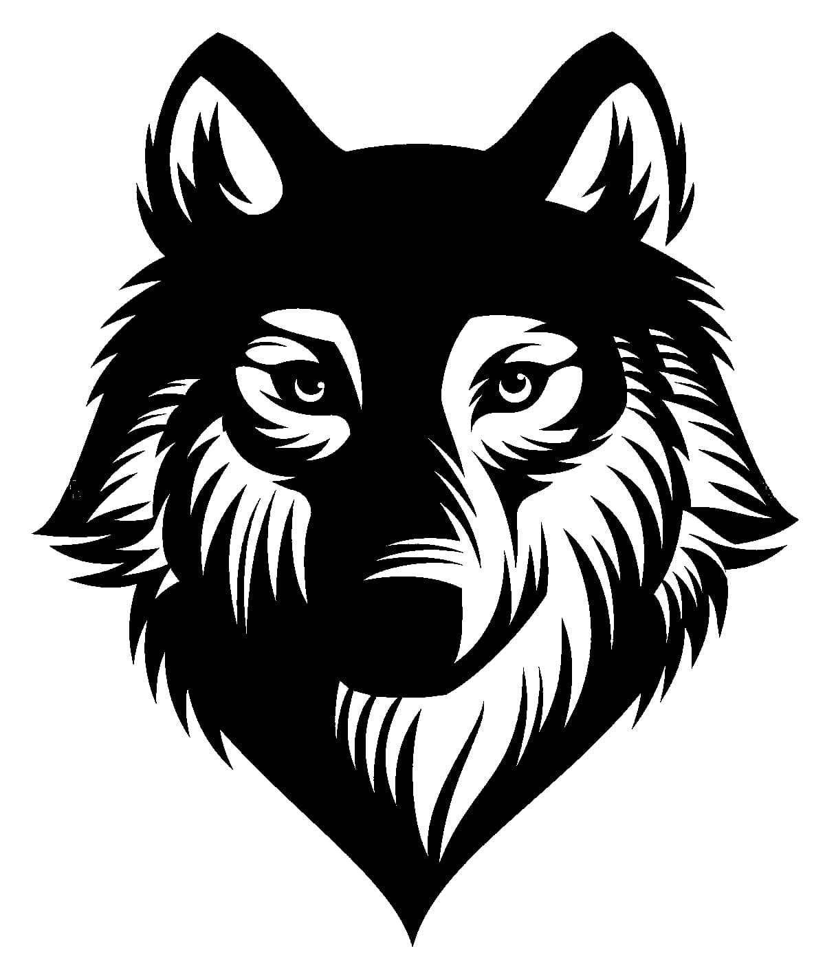 Wolf Head Vector Graphic for Laser Cutting - SVG DXF
