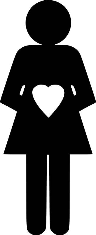 Woman Holding Heart Silhouette Vector Design