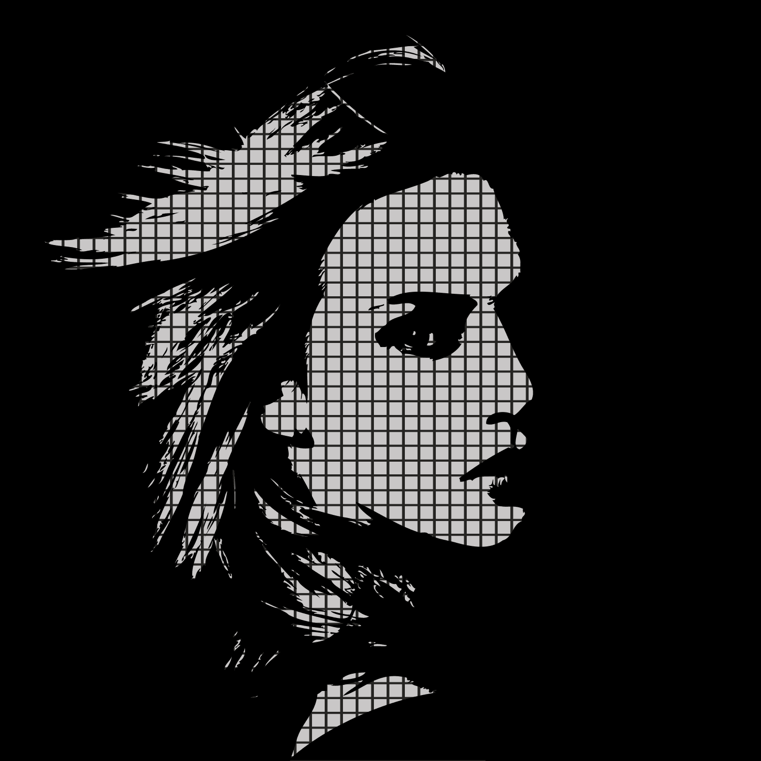 Woman Portrait Silhouette Vector for Laser Cutting
