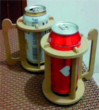 Wooden Beer Can Holder Laser Cut Vector File DXF