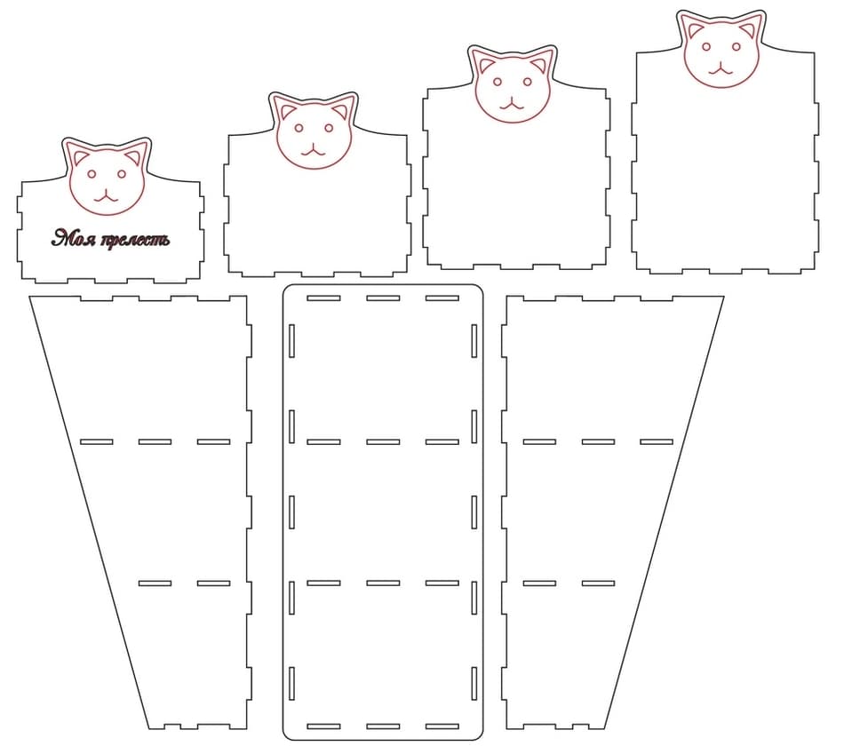 Wooden Cat Feeding Station Laser Cut Vector File (CDR)