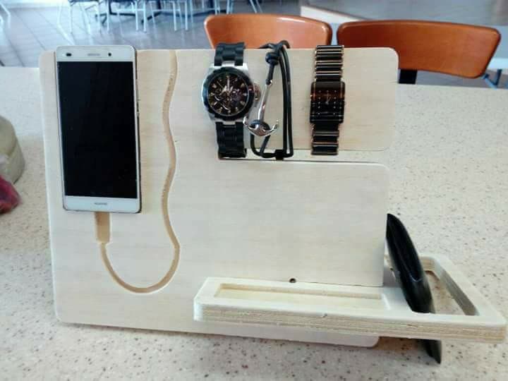 Wooden Desk Organizer Charging Station Laser Cut DXF File