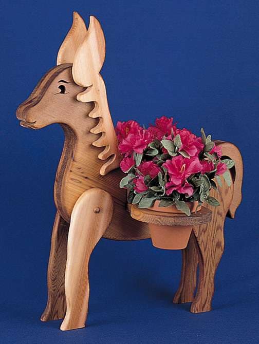 Wooden Donkey Planter Stand Scroll Saw Pattern PDF