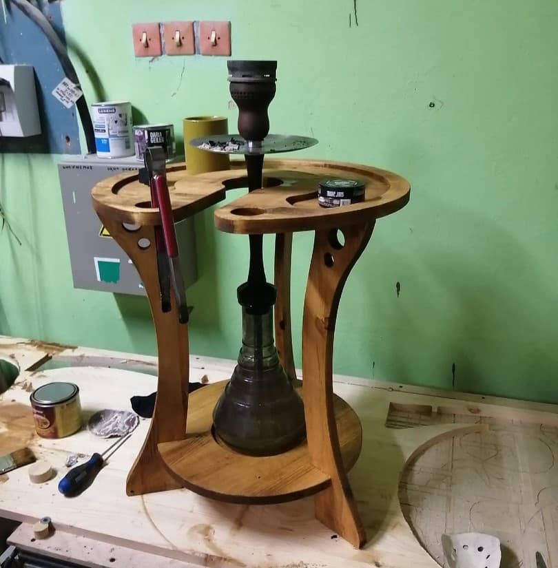 Wooden Hookah Table CNC Router and Laser Cut Plan (DXF)