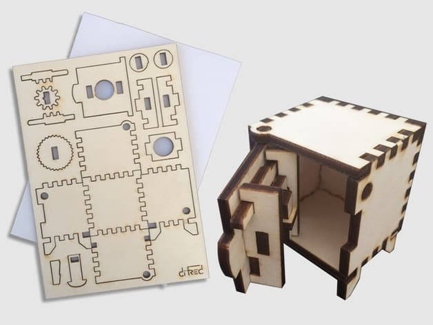 Wooden Mini Safe Vault Toy DXF CDR Laser Cut Vector Design