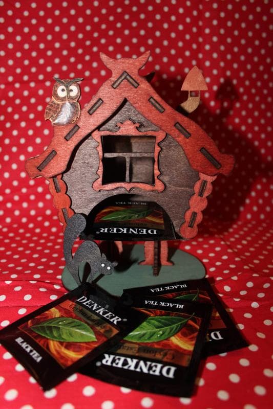 Wooden Tea Bag House Organizer Vector Laser Cut Plan