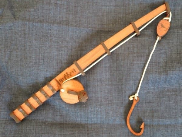 Wooden Toy Fishing Rod with Reel Vector File for Laser Cutting