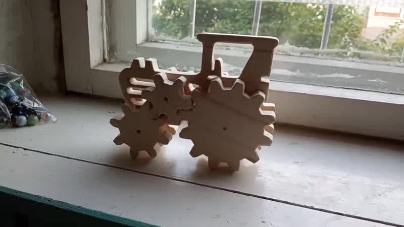 Wooden Tractor 3D Puzzle Laser Cut Vector Plan