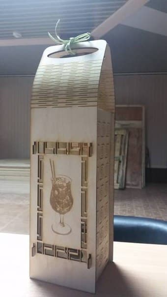 Wooden Wine Bottle Box - Laser Cut 3D Puzzle