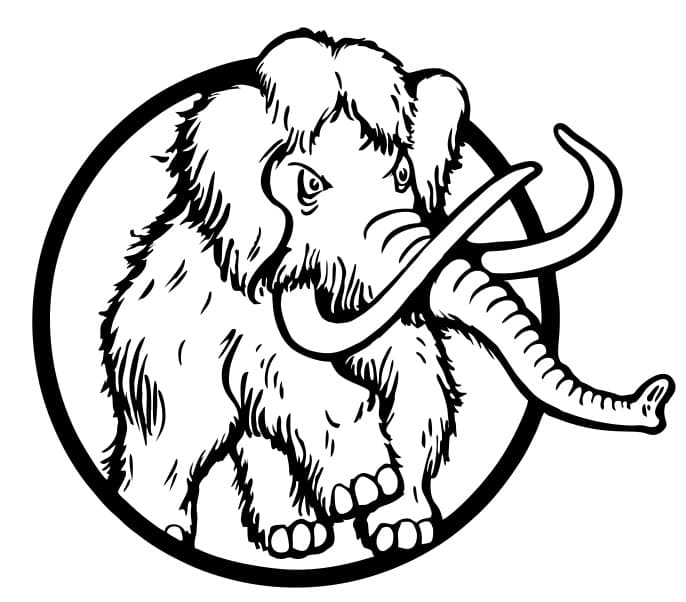 Woolly Mammoth Emblem Vector for Laser Cutting