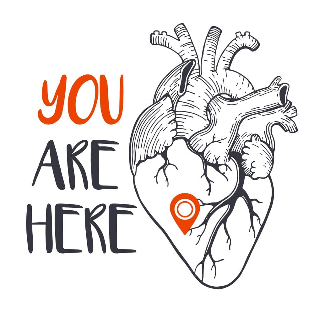 You Are Here Anatomical Heart Vector Design